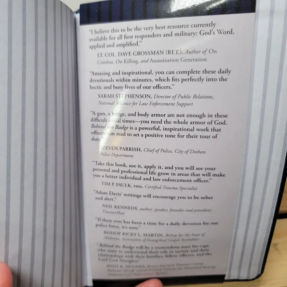 BOOK Behind The Badge: 365 Daily Devotions for Law Enforcement by Adam Davis